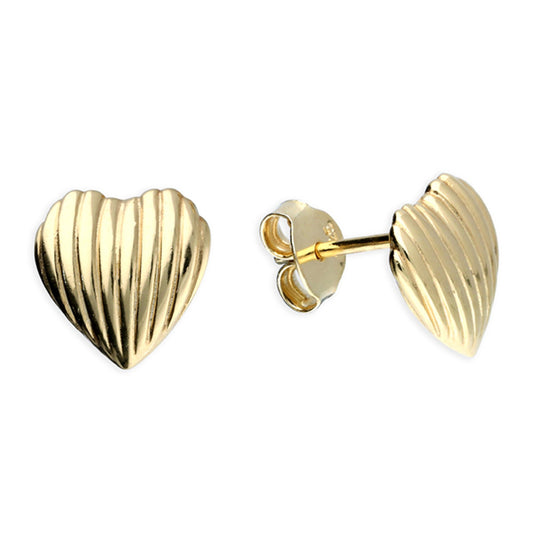 Valina Shell Heart Stud Earrings Heart Stud Earrings – Gold Vermeil or Sterling Silver | Shell-Inspired Textured Jewellery UK